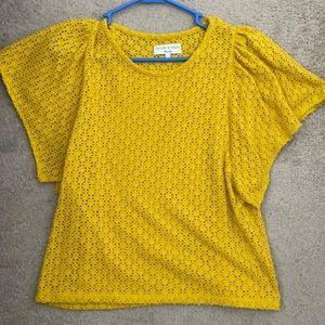 Madewell Texture & Thread Yellow Flutter Top